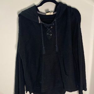 Roxy black hooded sweater. size small.